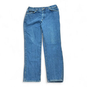 Vintage Lee Riders Jeans Mens 34x30 Dark Wash Straight Reg USA Union Made 80s